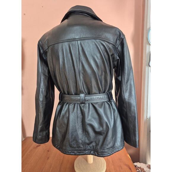 Wilsons Leather Vintage coat‎ womens size large black with removable Thinsulate - Picture 3 of 7
